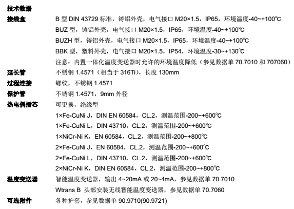  螺旋式熱電偶b型端子箱901020型技術(shù)規(guī)格